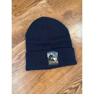 National Park Foundation Zion Utah National Park Navy Cuffed Beanie Hat One Size